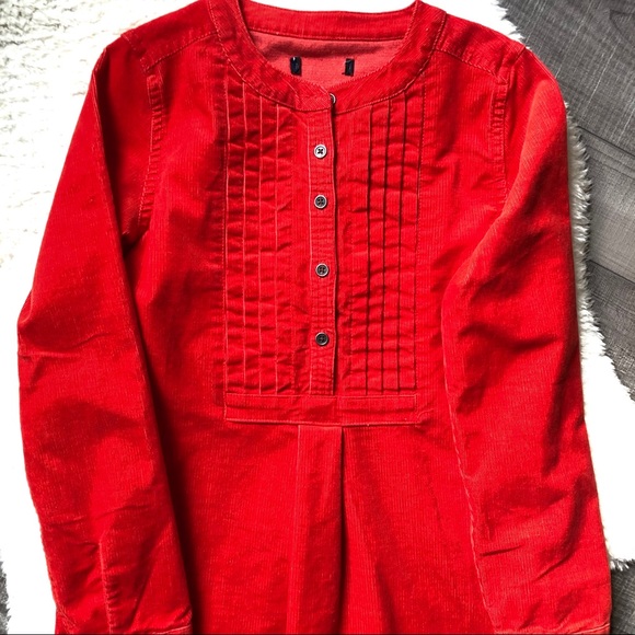 Gap Girls Red Corduroy Pintuck Dress Long Sleeve - Picture 7 of 8